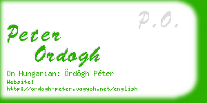 peter ordogh business card